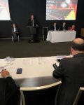 Member for Upper Hunter Michael Johnsen with Chris Hangar Executive Director Infrastructure NSW speaking NSW Parliament meeting on 10 August 2018
