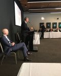 Member for Upper Hunter Michael Johnsen with Chris Hangar Executive Director Infrastructure NSW speaking NSW Parliament meeting on 10th August 2018